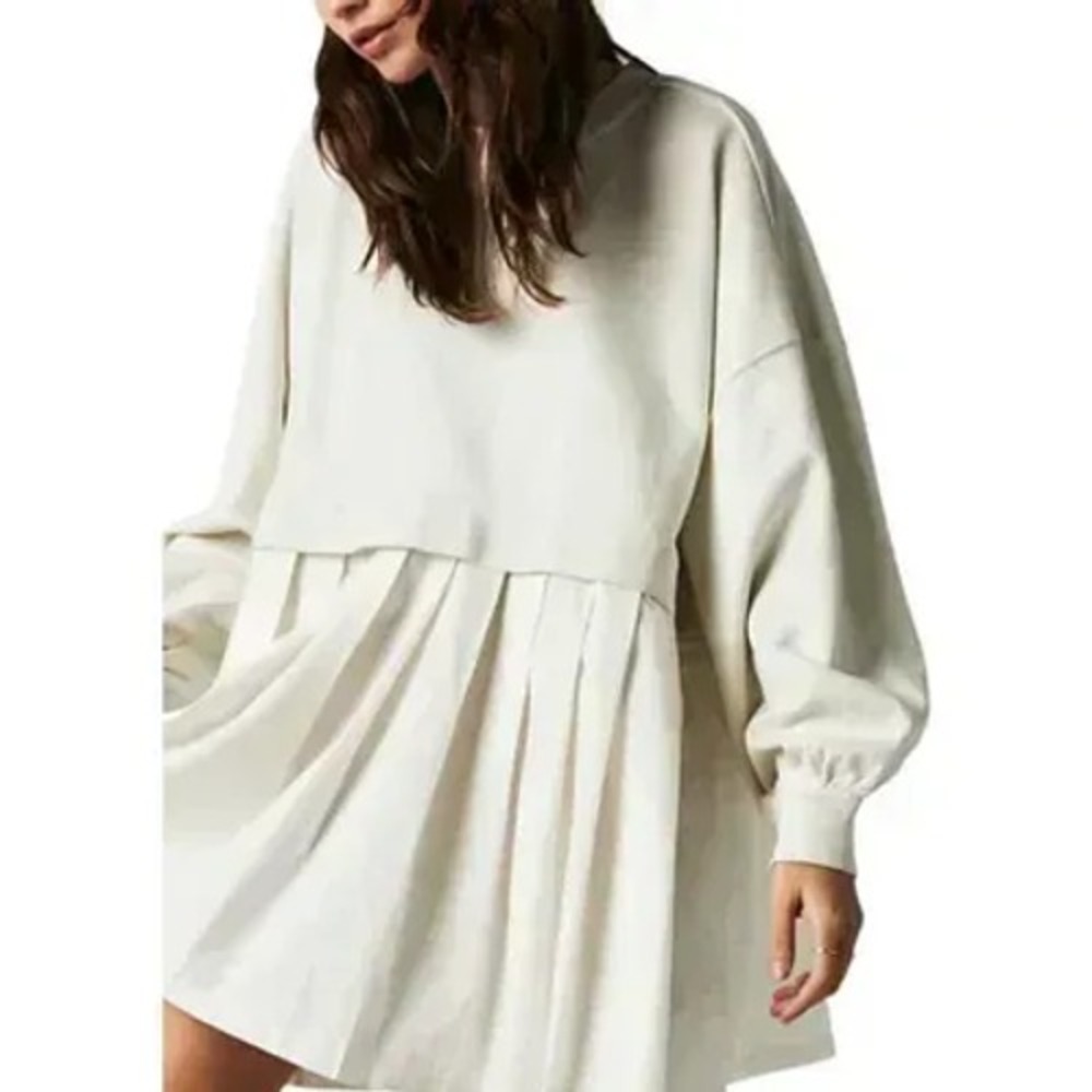 Free People Women's Eleanor Sweatshirt Bone Grey Jackets S